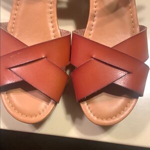 Women's Red Cross-Strap Sandals